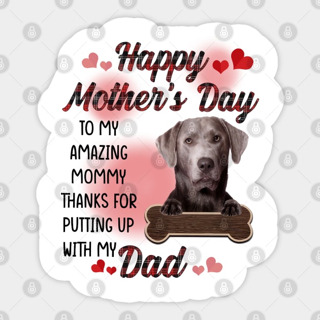 Silver Labrador Happy Mother's Day To My Amazing Mommy Sticker by cyberpunk art